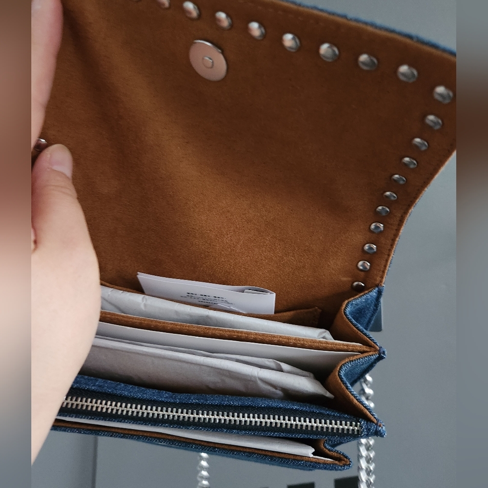 Coach Denim Studded Crossbody Bag - Picture 7 of 9